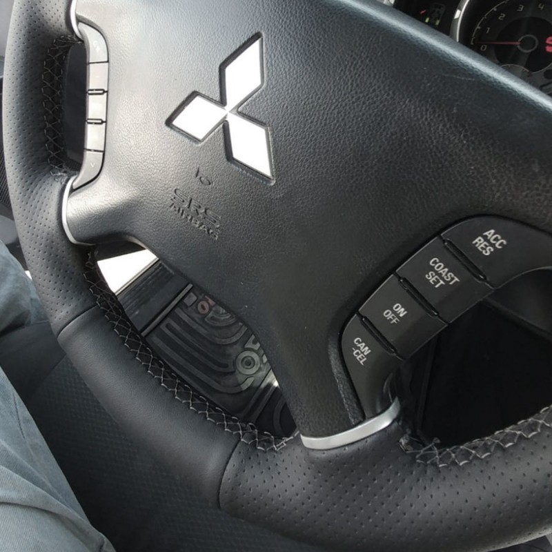 Loncky Auto Custom Fit OEM Black Genuine Leather Car Steering Wheel